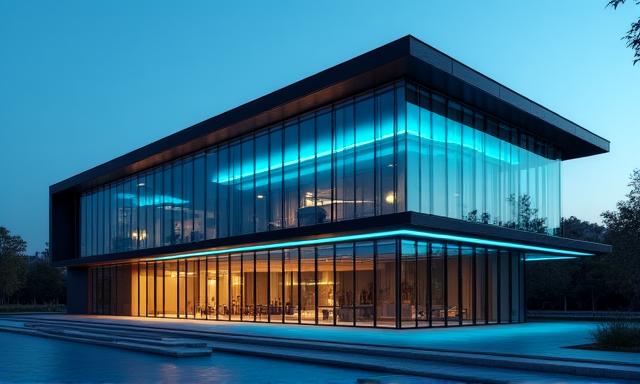Sede futuristica di Lumina Nexus a Roma